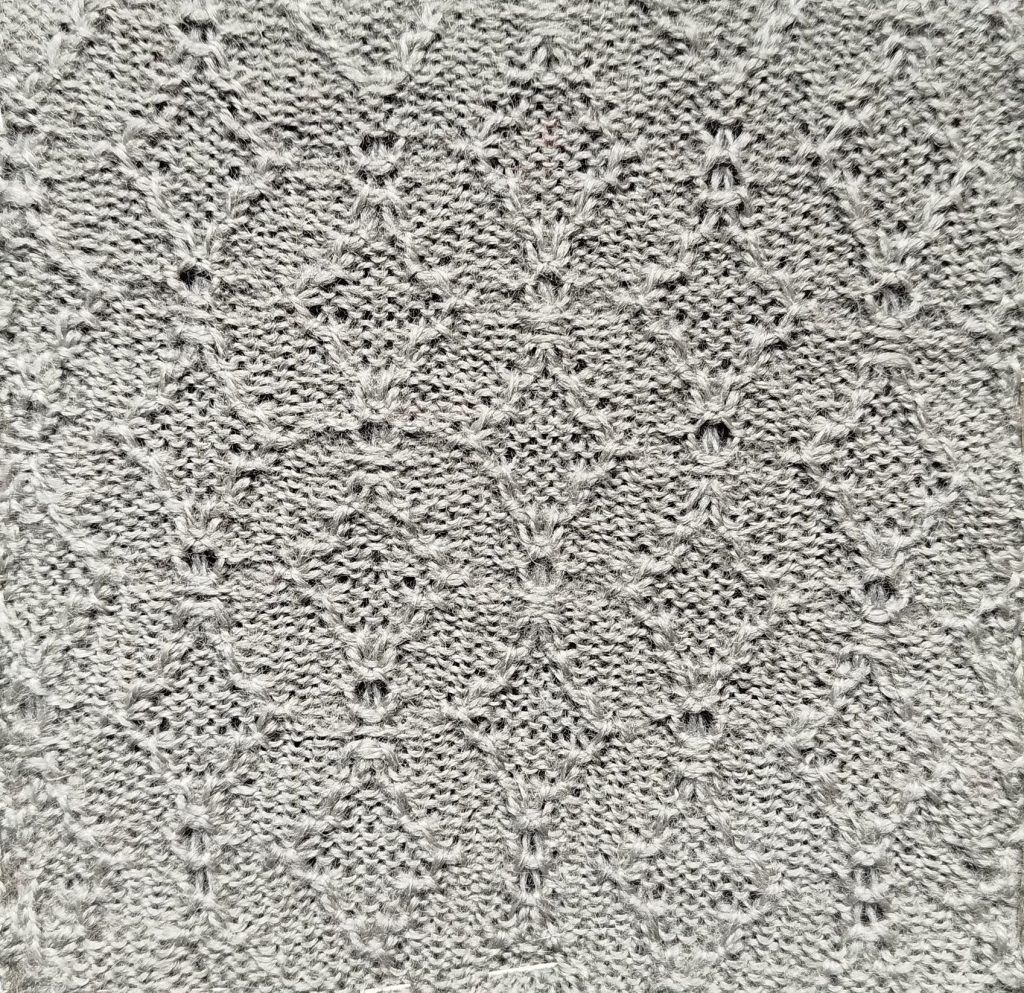 Motif tuck tricoté sur machine à tricoter Silver reed SK  280